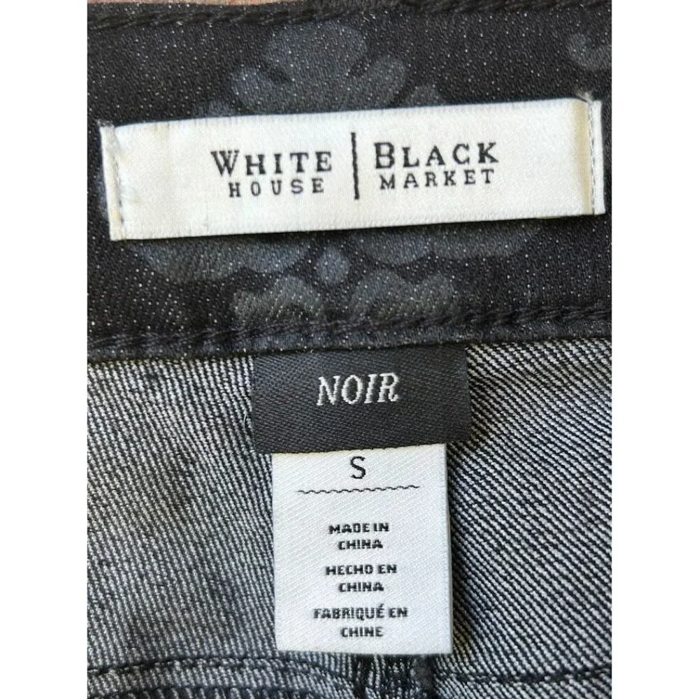 White House Black Market Women's Baroque Print‎ Pants Size S Noir Cotton Blend
